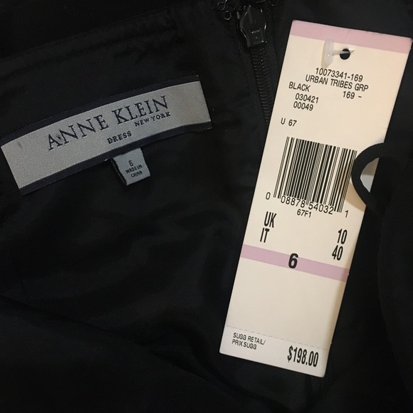 Anne Klein sz 6 All Around Multi Layered Black Dress with Layered Satin Accent - Picture 8 of 8